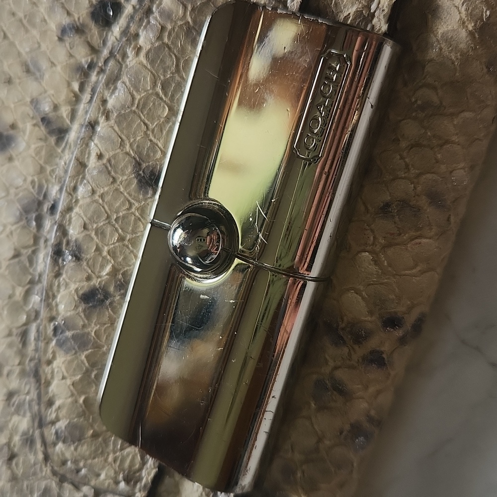 Coach Kristin Python Wallet Slim Envelope Silver … - image 2